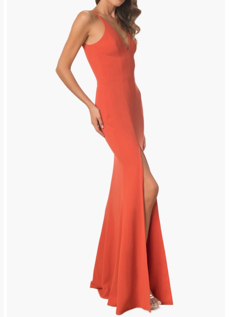 Dress the Population Iris Slit Crepe Gown